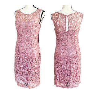 NWT SCARLETT Sequin Lace Sheath Dress Blush Pink Formal Wedding Party Cocktail